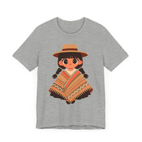 Cartoon Girl in Traditional Poncho Peru Unisex T-Shirt