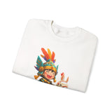 Chibi Inca Warrior Riding Llama Cartoon Unisex Sweatshirt