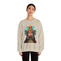 Aztec Royal Warrior Queen Portrait Illustration Unisex Sweatshirt