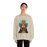 Aztec Royal Warrior Queen Portrait Illustration Unisex Sweatshirt