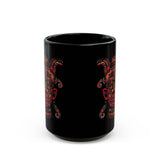 Aztec Fire Warrior Mask Black Mug