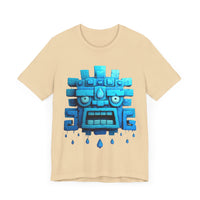 Tlaloc Rain God Blue Mask Glyph Style Unisex T-Shirt