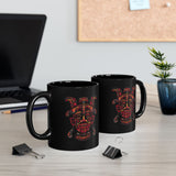 Aztec Fire Warrior Mask Black Mug