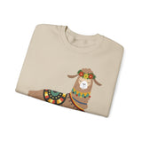 Resting Alpaca In Traditional Ornaments Unisex Sweatshirt
