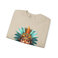 Aztec Royal Warrior Queen Portrait Illustration Unisex Sweatshirt