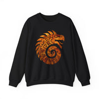 Spiral Quetzalcoatl Feathered Serpent Glyph Style Unisex Sweatshirt