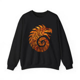 Spiral Quetzalcoatl Feathered Serpent Glyph Style Unisex Sweatshirt