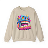 Chunky Neon Mayan Skull Graffiti Style Unisex Sweatshirt