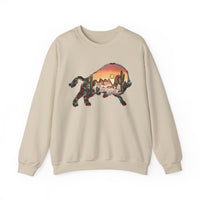 Aztec Buffalo Desert Sunset Silhouette Unisex Sweatshirt