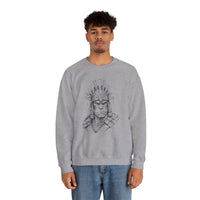 Inca Warrior Hand Drawn Tribal Portrait Unisex Sweatshirt