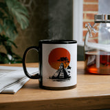 Tikal Sunset Temple Minimalist Art Black Mug
