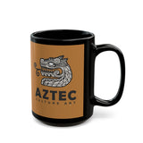 Modern Quetzalcóatl Serpent Head Logo Design Black Mug