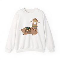Resting Alpaca In Traditional Ornaments Unisex Sweatshirt