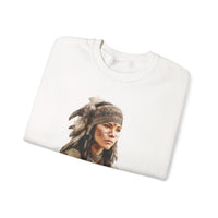 Inca Warrior Woman with Feathered Headdress Watercolor Unisex Sweatshirt