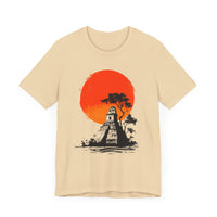 Tikal Sunset Temple Minimalist Art Unisex T-Shirt