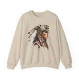Aztec Jaguar Warrior Woman Watercolor Unisex Sweatshirt