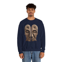 Wooden Andean Duality Totem Faces Tribal Symbol Unisex Sweatshirt