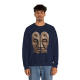 Wooden Andean Duality Totem Faces Tribal Symbol Unisex Sweatshirt