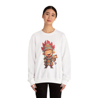 Chibi Maya Warrior and Sacred Monkey Unisex Sweatshirt