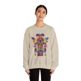 Psychedelic Mesoamerican Totem Mask Unisex Sweatshirt
