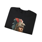 Inca Warrior Watercolor Art and Tribal Pattern Unisex Sweatshirt