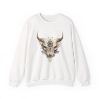Sacred Floral Cow Skull Mandala Illustration Unisex Sweatshirt