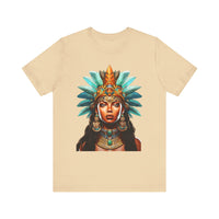 Aztec Royal Warrior Queen Portrait Illustration Unisex T-Shirt