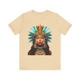 Aztec Royal Warrior Queen Portrait Illustration Unisex T-Shirt