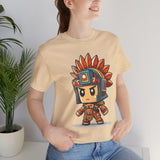 Chibi Aztec Warrior Cartoon Style Unisex T-Shirt