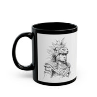 Young Jaguar Warrior Sketch Black Mug