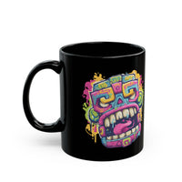 Graffiti Mayan Skull Cartoon Style Black Mug