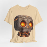 Glow-Eyed Tribal Stone Skull Unisex T-Shirt