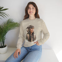 Inca Warrior Woman with Feathered Headdress Watercolor Unisex Sweatshirt