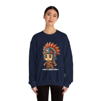 Chibi Aztec Warrior Cartoon Style Unisex Sweatshirt