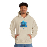 Tlaloc Rain God Blue Mask Glyph Style Unisex Hoodie