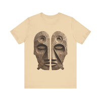 Wooden Andean Duality Totem Faces Tribal Symbol Unisex T-Shirt
