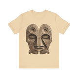 Wooden Andean Duality Totem Faces Tribal Symbol Unisex T-Shirt