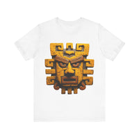 Ancient Andean Warrior Mask Golden Glyph Style Unisex T-Shirt