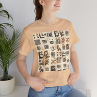 Mayan Petroglyph Stamped Texture Unisex T-Shirt