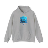 Tlaloc Rain God Blue Mask Glyph Style Unisex Hoodie