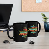 Sacred Geometric Textile Pattern Illustration Black Mug