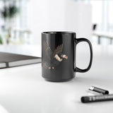 Chibi Inca Condor Cartoon Style Black Mug