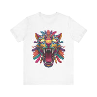 Rainbow Jaguar Mask Comic Style Unisex T-Shirt