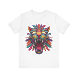 Rainbow Jaguar Mask Comic Style Unisex T-Shirt