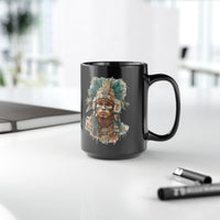 Maya Warrior Watercolor Portrait Black Mug