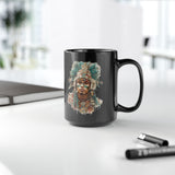 Maya Warrior Watercolor Portrait Black Mug
