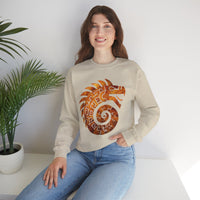 Spiral Quetzalcoatl Feathered Serpent Glyph Style Unisex Sweatshirt