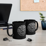 Sacred Stone Inti Inca Sun God Monochrome Style Black Mug