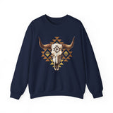 Tribal Bull Skull Earth Symbol Illustration Unisex Sweatshirt