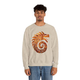 Spiral Quetzalcoatl Feathered Serpent Glyph Style Unisex Sweatshirt